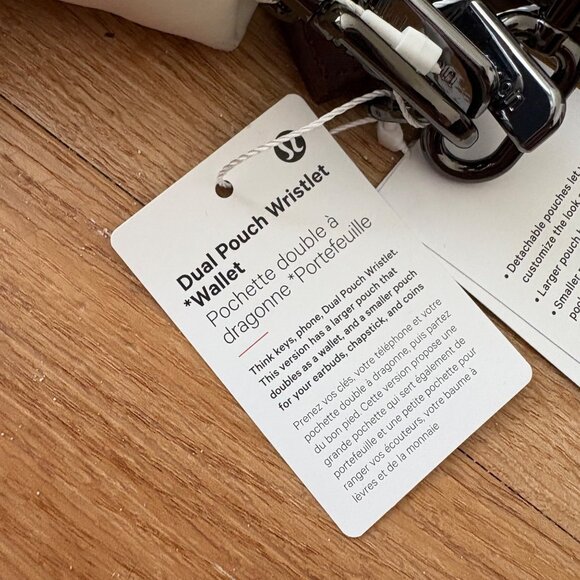 Lululemon Athletic Dual Pouch Wristlet Wallet Lava Cake Light Ivory NWT - Picture 6 of 6